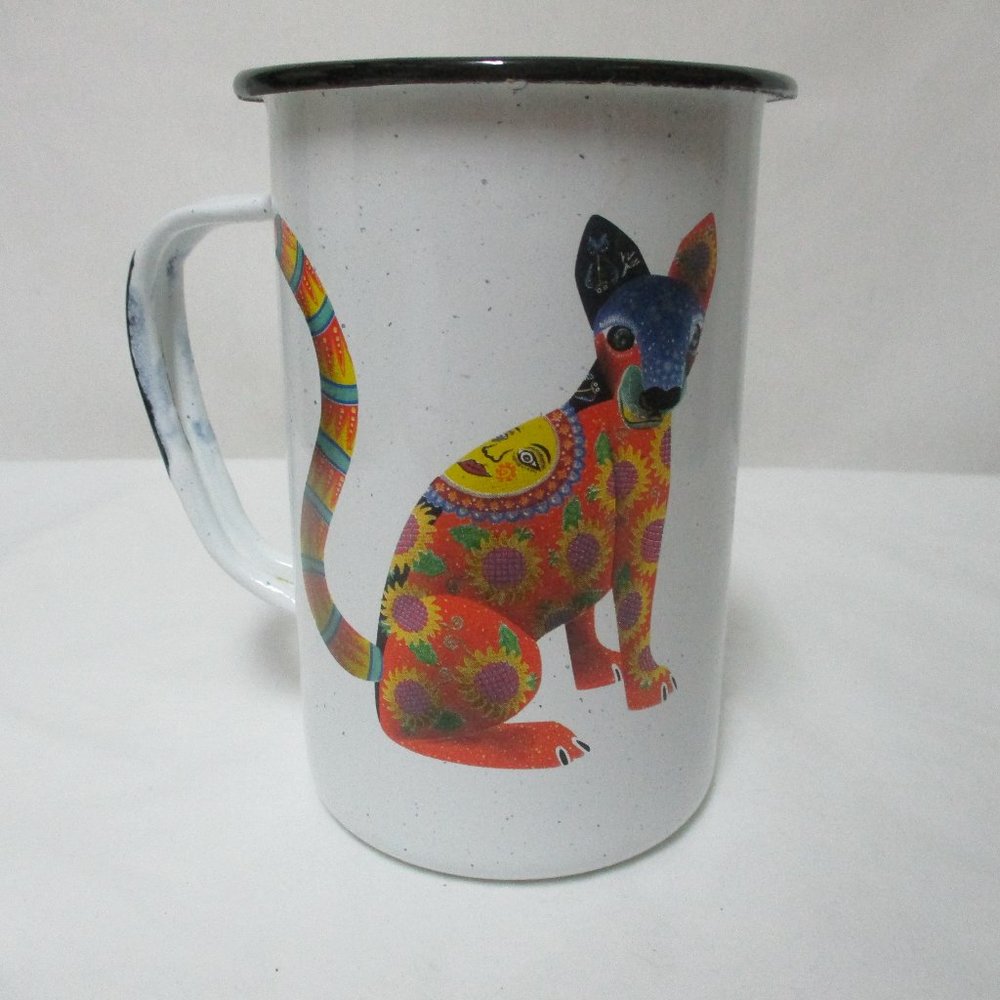 Puerto Vallarta Dog Mug Cup enamel tin Mexico